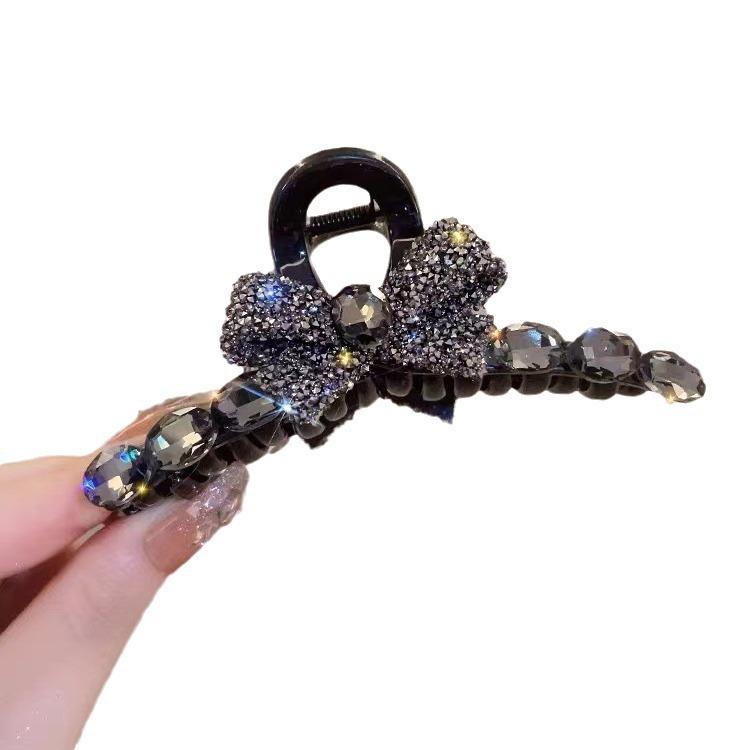 «Модная заколка для волос с бриллиантовым бантом 2024 года — элегантная большая заколка для женщин»