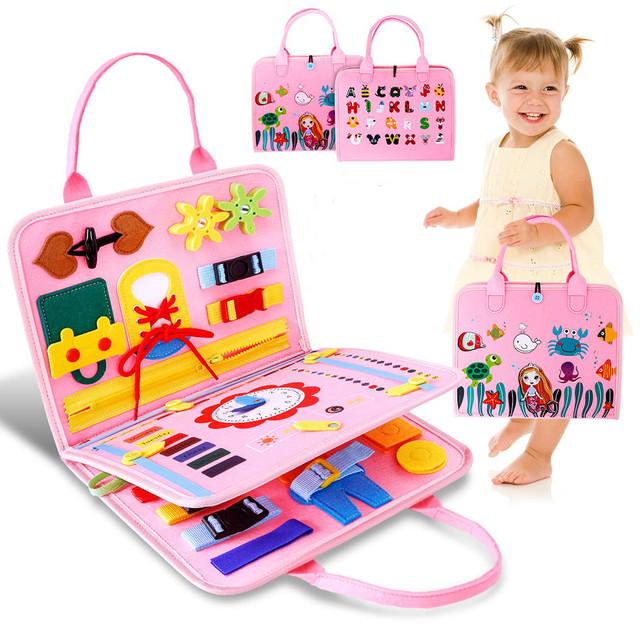 Skills Learning Board Busy Board Montessori Toys for Toddlers Busy Board Preschool Educational Toys Travel Activities Alphabet Fine Motor Skills