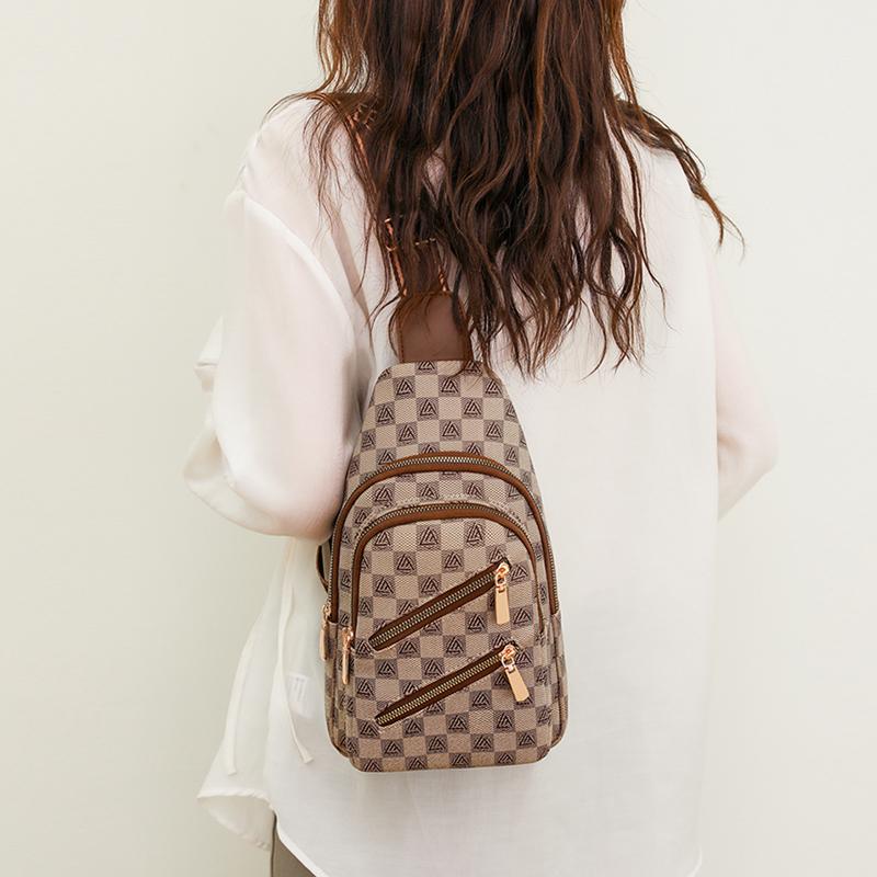 Нагрудная сумка Женская сумка через плечо Дорожная сумка на одно плечо из мягкой кожи