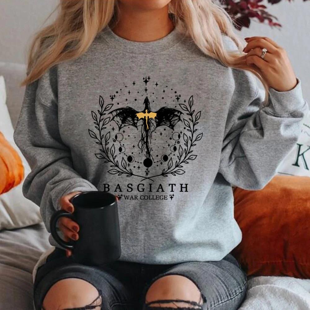 Толстовка Fourth Wing Basgiath War College Толстовка женская с круглым вырезом Толстовки Fantasy Reader Shirt Bookish Gift Pullovers