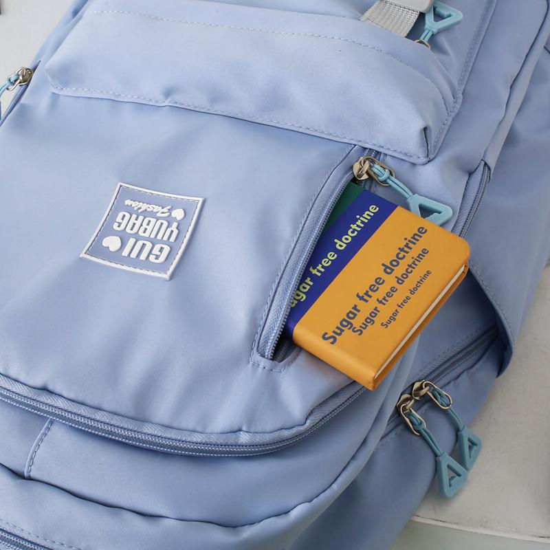 Комплект из четырех рюкзаков, однотонный женский рюкзак большой вместимости, школьный рюкзак для школьников