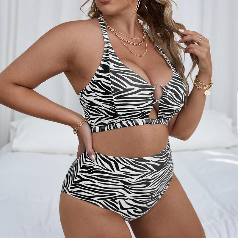 2024 бикини с высокой талией и пуш-ап, женский купальник больших размеров с кольцом, женский купальник, пляжная одежда, летний купальный костюм 4XL