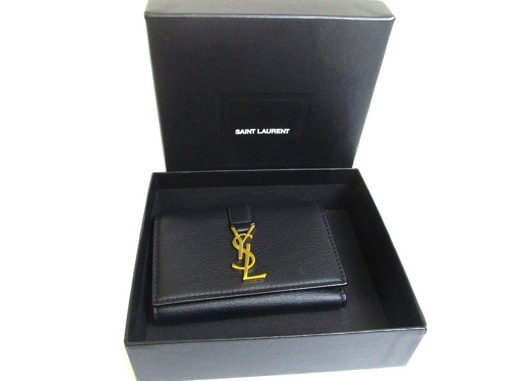 Оригинальный брелок Saint Laurent YSL из черной кожи 6 шт. #b135 Открытая коробка