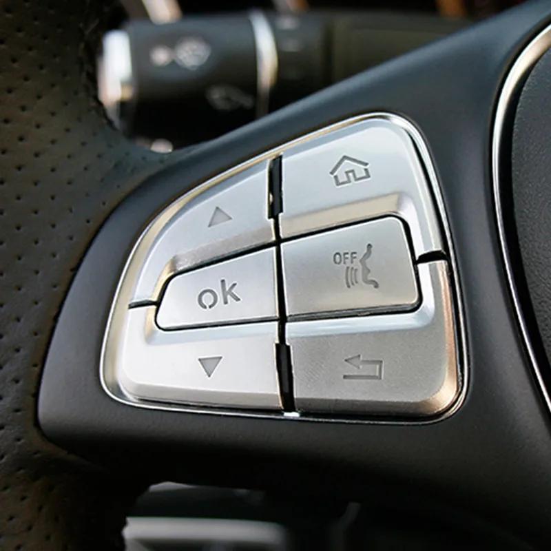 Декоративная наклейка на кнопки рулевого колеса автомобиля, подходит для Mercedes Benz AC Class W205 GLC X253 CLA GLA, аксессуары для салона автомобиля