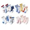 5 пар носков для маленьких мальчиков и девочек, милые хлопковые носки, мягкие дышащие детские полосатые клетчатые носки с героями мультфильмов, детские носки для малышей, От 1 до 8 лет