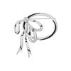 2023 New Retro and Elegant Black White Ribbon Bow Brooch Windbreaker Shirt Skirt Pin for Women