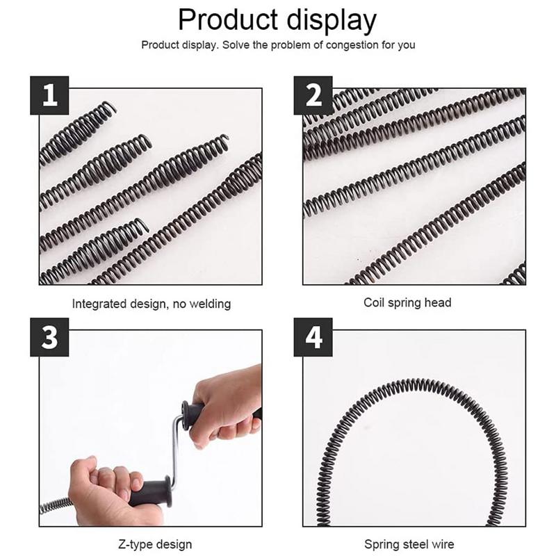 Toilet Plunger Toilet Auger High Pressure Electric Drill Spring Tube Bath Clog Remover Applied To Kitchen Bathroom Clogged Pipe