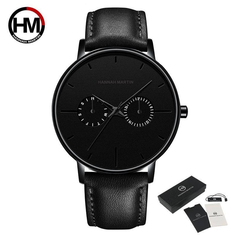 Hannah Martin Мужские часы Минималистичные мужские модные ультратонкие часы Простые мужские деловые кварцевые наручные часы с сетчатым ремнем из нержавеющей стали