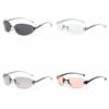 UV Protection Retro Eyeglasses Y2K Style Decorative Sun Glasses Cool Frameless Sunglasses  Holiday