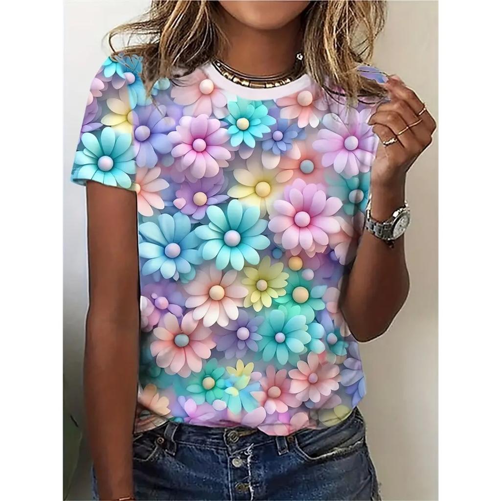 Новые футболки и футболки оверсайз с мультяшным принтом, свободные летние топы, мода 2025, футболки с коротким рукавом