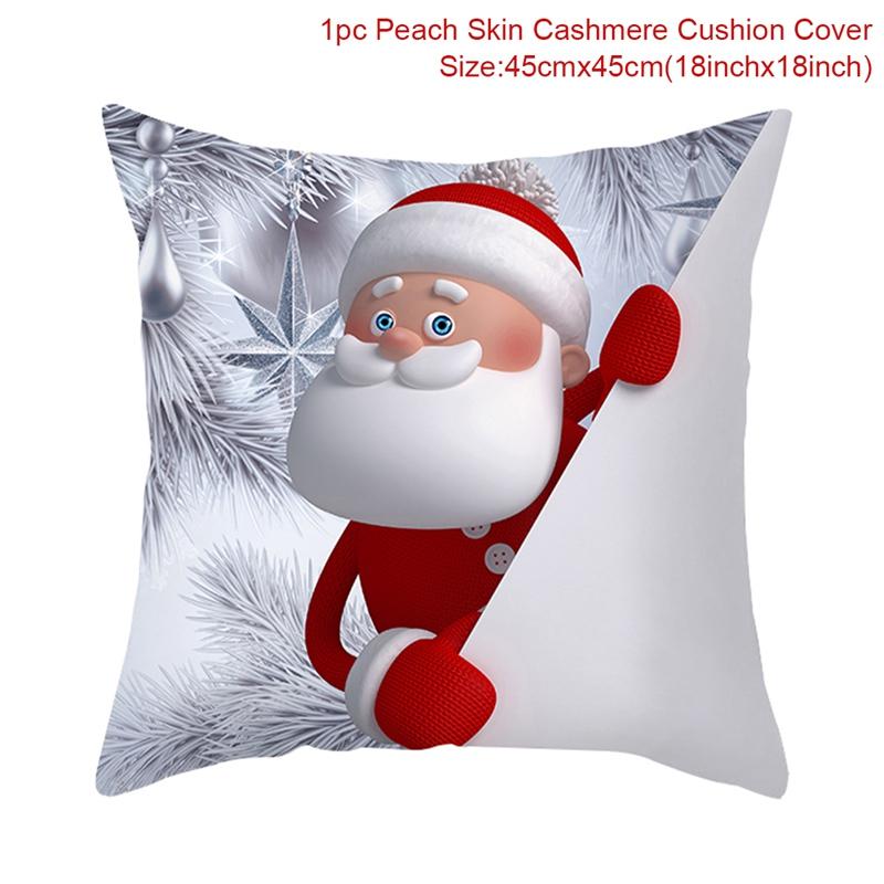 Snowman Christmas Cushion Cover Merry Christmas Decorations For Home Cristmas Sofa Decor Navidad Xmas Gifts New Year