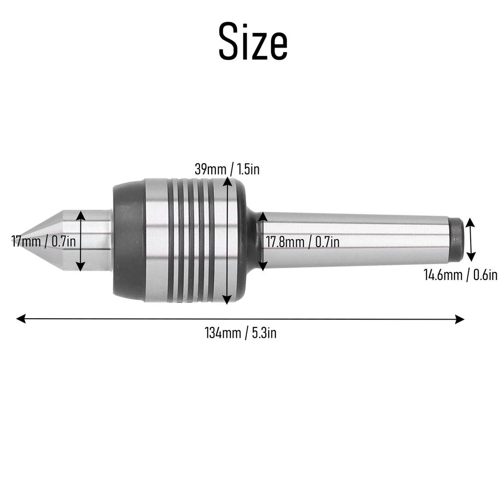 Morse Taper Center Revolving Lathe Drive Lathe Machine Tool Accessories MT2 -Slot