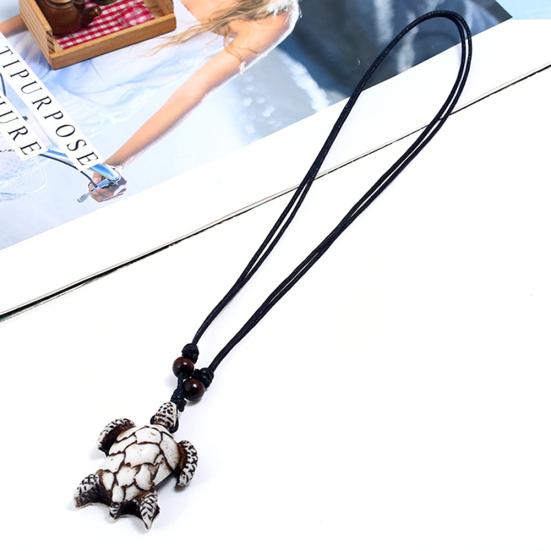 Винтажный мужской кулон в виде черепахи из смолы, регулируемая веревочная цепочка, ожерелье, ювелирный подарок