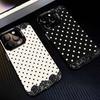 L-Кружевной горошек Красота Чехол для телефона Для iPhone 17,16,15,14,13,12,11 Plus,Pro Max,XS,Цветной Серебристый Чехол для телефона Funda Cover