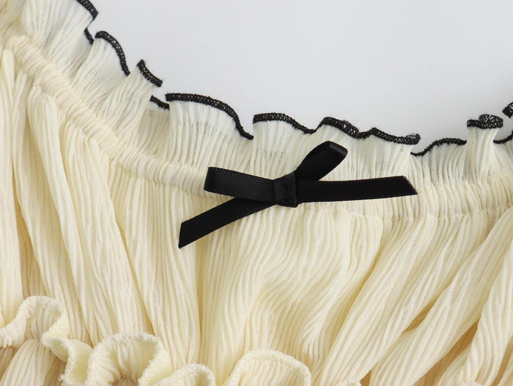 Текстурированный камзол с бантом во французском стиле, весна/осень 2025