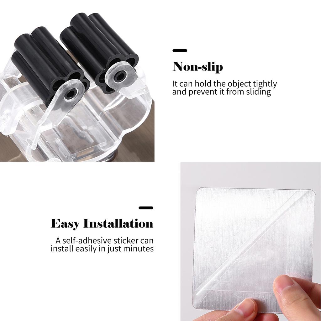Mop Holder Broom Holder Self-adhesive Broom Hanger Organizer Mop Storage Rack for Kitchen Bathroom Garden Garage