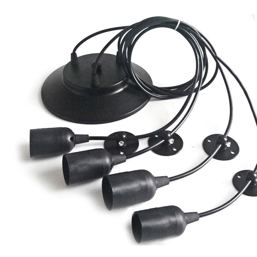 Мода Ретро E27 Творческая домашняя мебель Украшение Черное потолочное освещение