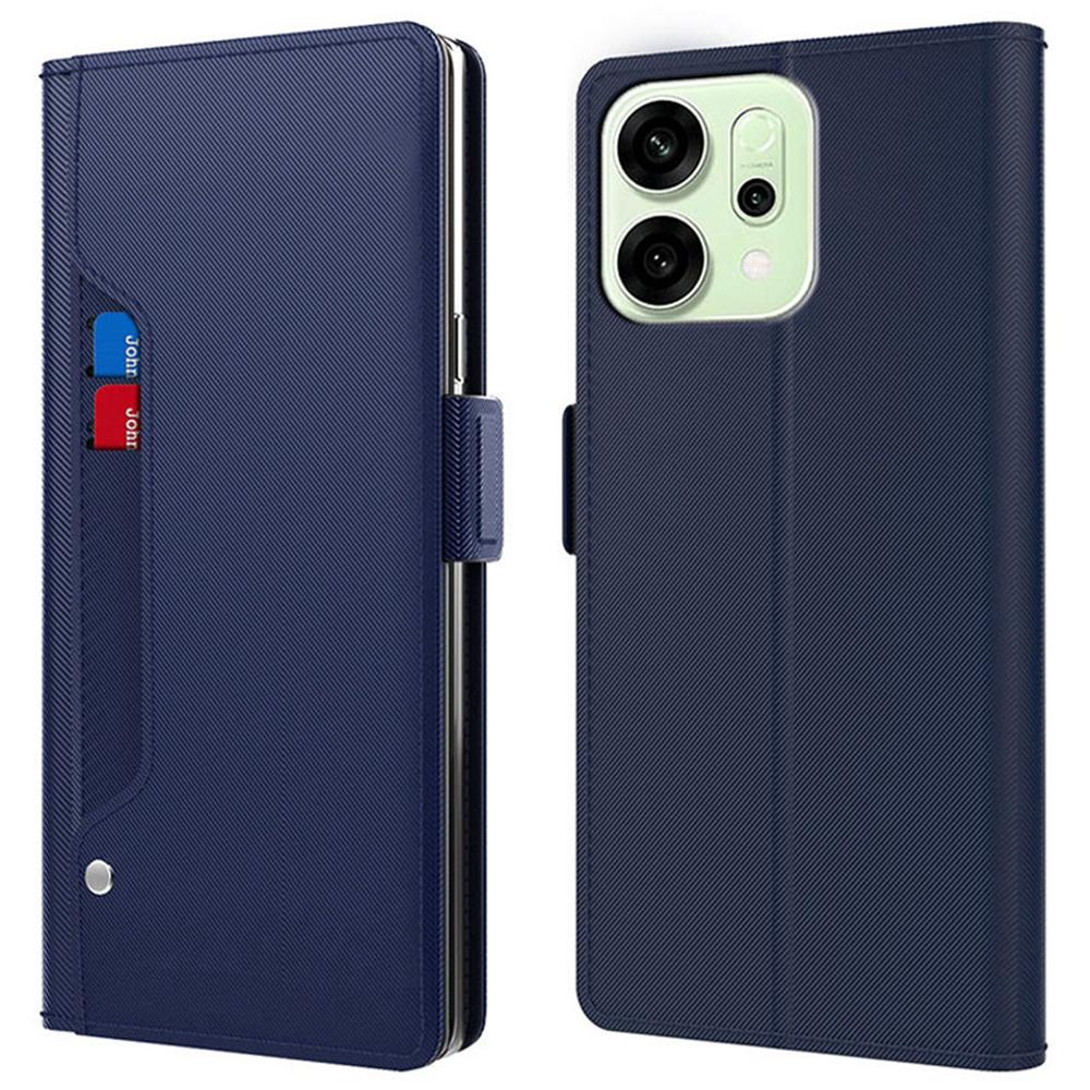 Для Oppo Reno14 Pro 5G (Глобальный) Чехол-подставка из искусственной кожи Чехол для телефона Держатель для карт Зеркало