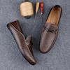 Мужские повседневные мокасины из натуральной кожи, нескользящие, без застежек, кроссовки для ходьбы, удобные мужские туфли для вождения, мокасины