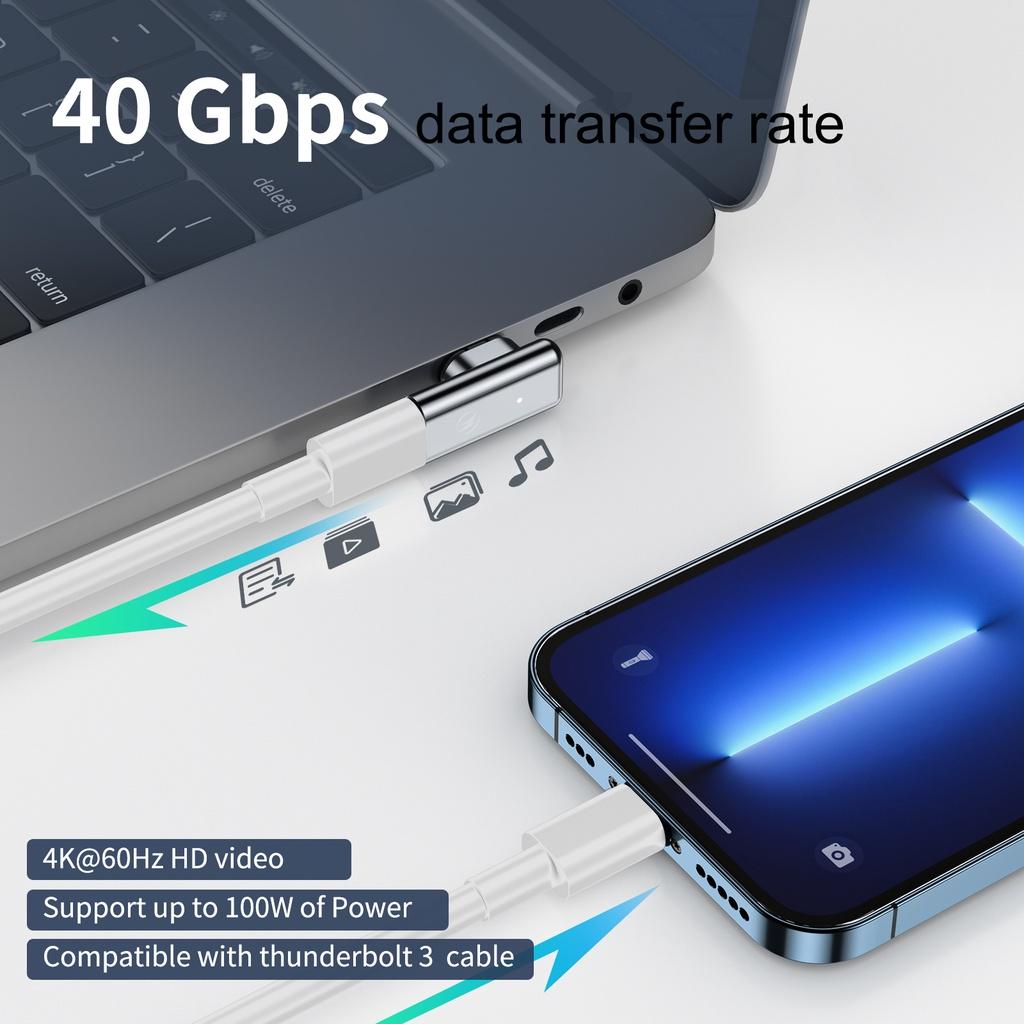 FONKEN 24-контактный магнитный адаптер Type-C, 40 Гбит, USB C-конвертер PD, 100 Вт, быстрая зарядка, USB-концентратор 8K HD, синхронизация данных для MacBook
