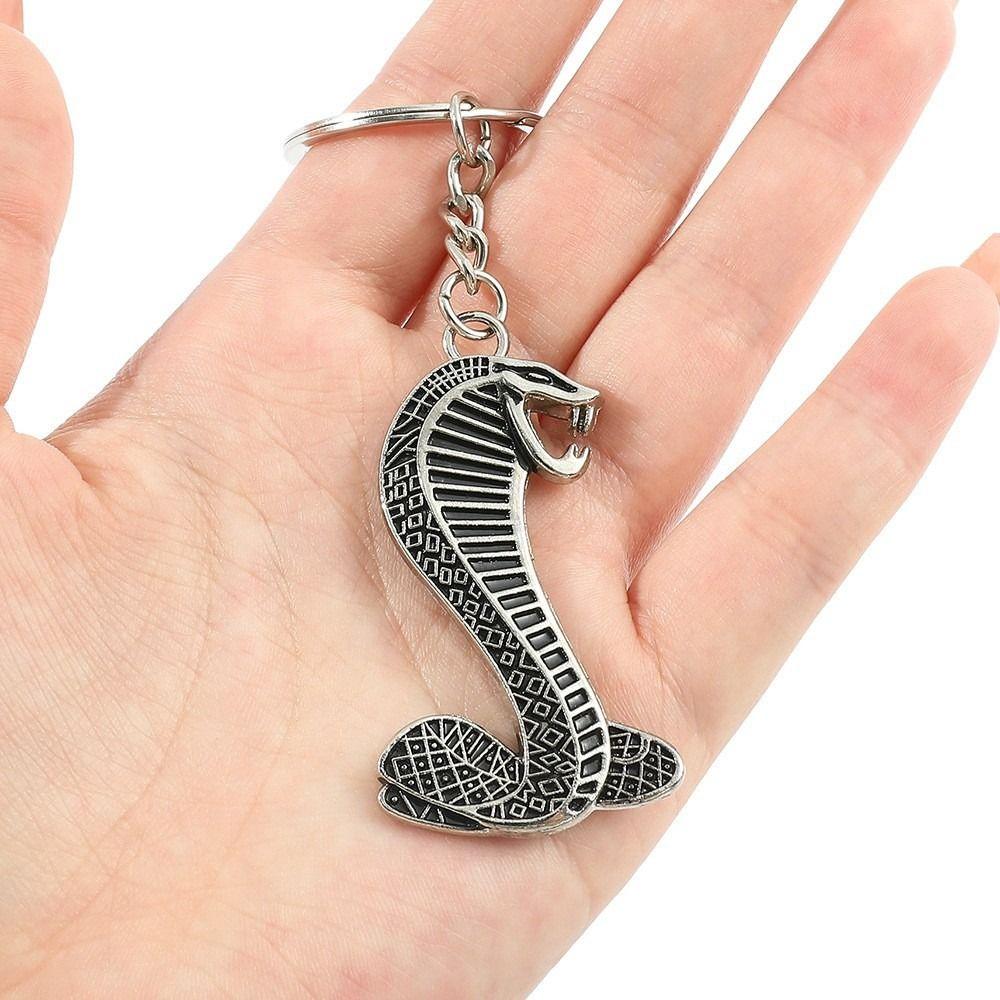 Zinc Zinc Alloy King Cobra Key Ring Fangs Car Key Chain Bag Ornament King Cobra Keychain  Birthday Gift