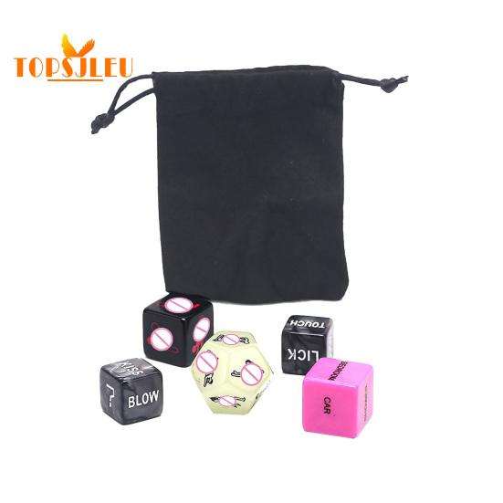 5-in-1 6-sided Acrylic English Dice - 5Pcs Set, Featuring 12 Sex Postures, Love Game Toy for Entertainment