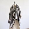 Elegant Geometric Design Scarf Imitation Cashmere Soft Warm Versatile Shawl Coldproof Windproof Blanket Scarf For Autumn Winter