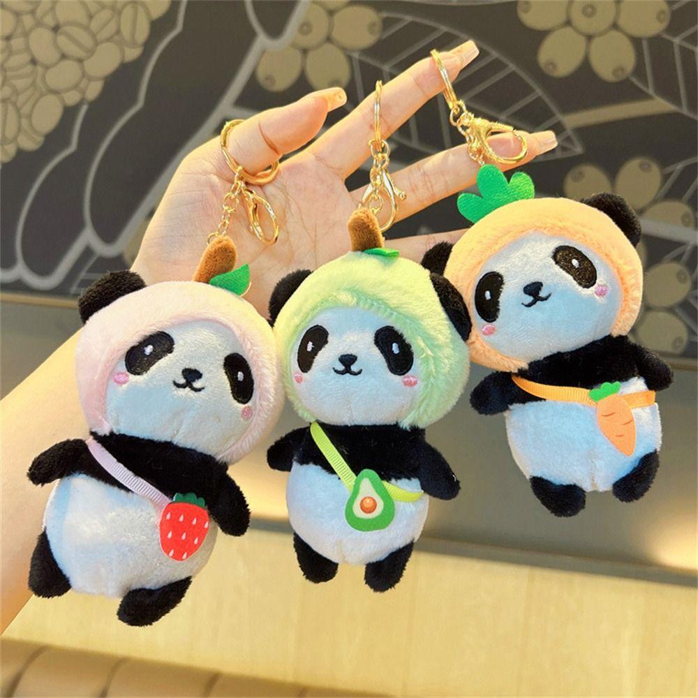 Плюшевые брелоки с помпоном, брелоки с плюшевой пандой, брелоки с куклой пандой, для женщин и девочек