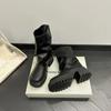 Короткие сапоги на платформе женские 2024 осень и зима новые водонепроницаемые сапоги на платформе универсальный дизайн Sense кожаные женские сапоги обувь