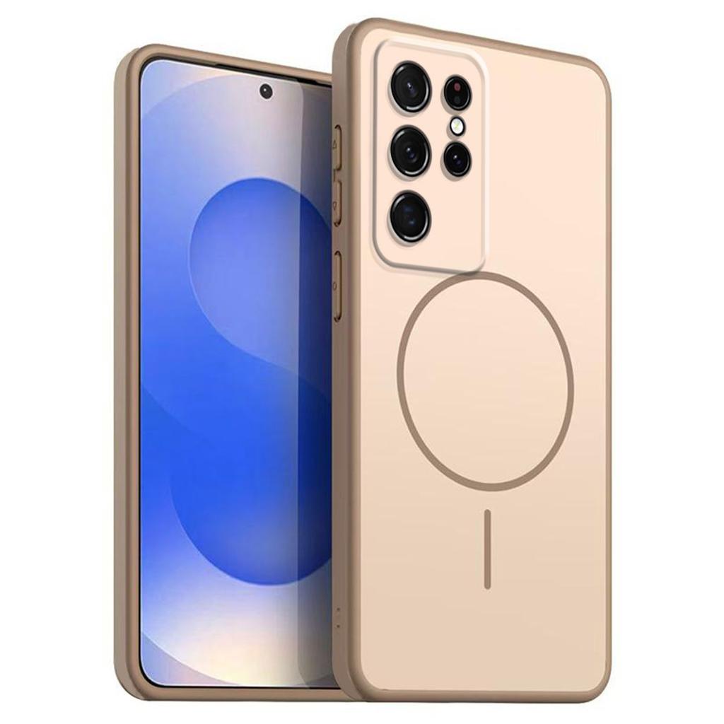 Однотонный матовый чехол из ТПУ для Samsung Galaxy S21 Ultra Декоративная крышка с принтом кольца в стиле MagSafe