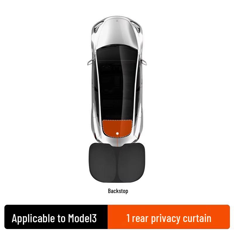 Tesla Model 3/Y Sunshade: Refresh Version Opaque Camping Privacy Curtain with Suction Cups