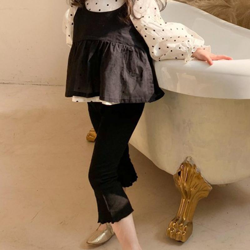 Детские повседневные расклешенные брюки для девочек, однотонные черные брюки в клетку