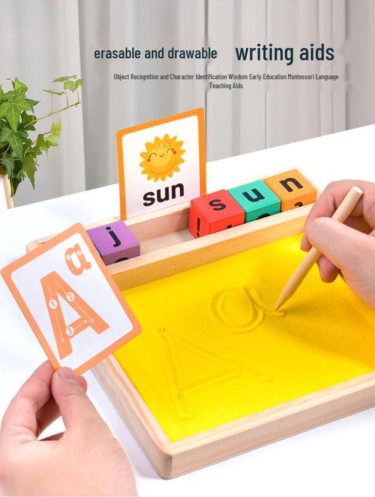 Монтессори Наждачные буквы и цифры Деревянные развивающие игрушки