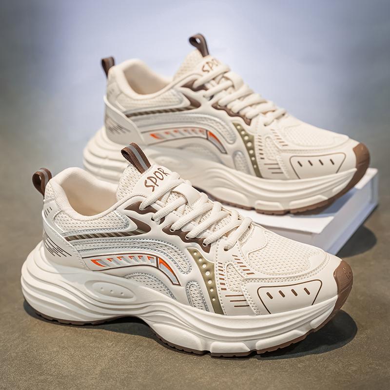 Обувь мужская модная обувь весенняя дышащая сетчатая беговая спортивная обувь подростковая универсальная модная брендовая жареная уличная обувь для папы толстая подошва