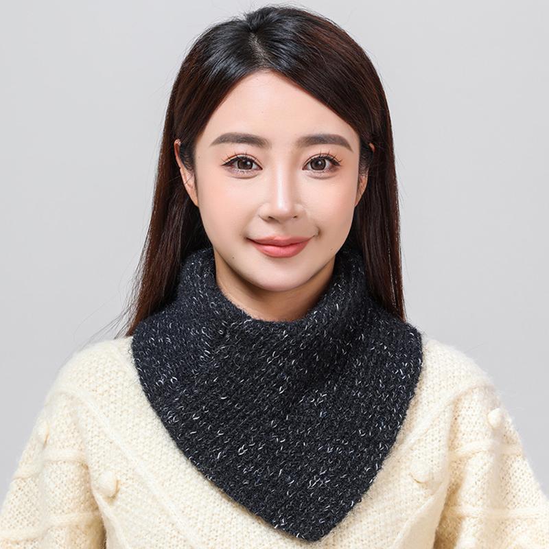 1 шт. модный кашемировый вязаный треугольный шарф с поддельным воротником зимний теплый мягкий ветрозащитный однотонный