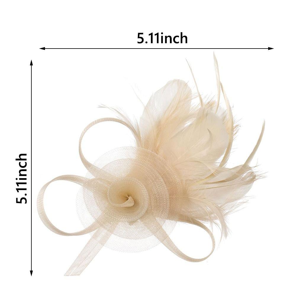 British Feather Headpiece Mesh Flower Hair Accessories Fashion Hair Hoop Wedding Bride