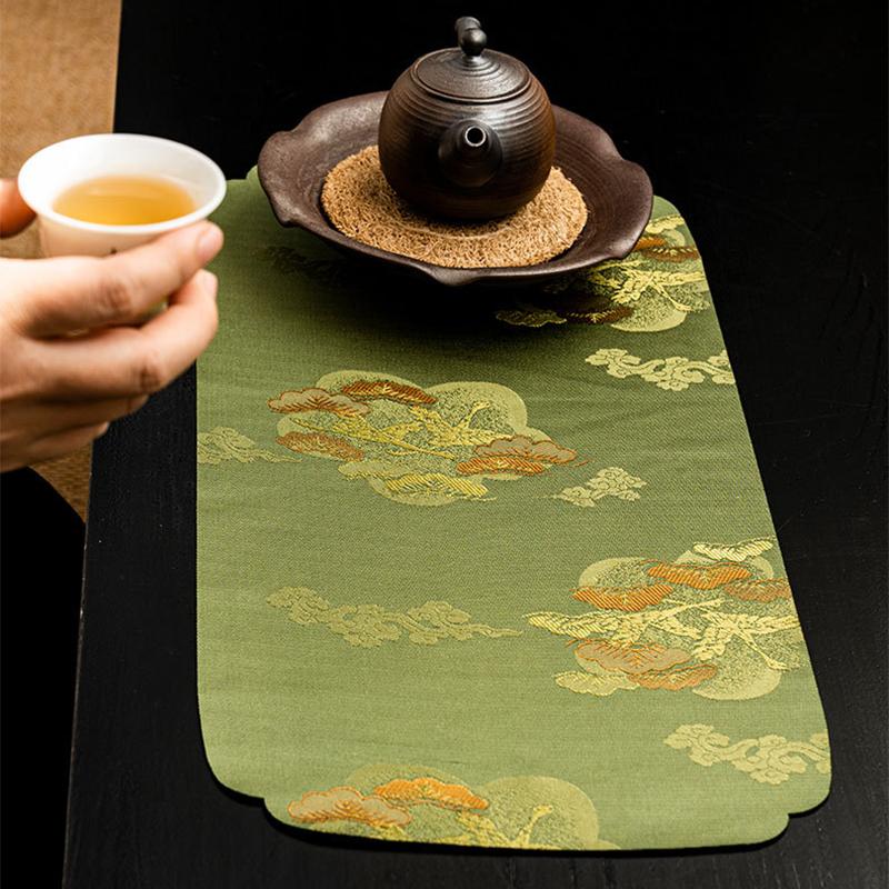 Zen Tea Tablecloth Tea Table Flag Waterproof Table Mat Japanese Small Tea Seats Accessories Teacup Mat Tea Ceremony Utensils