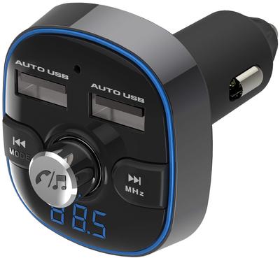 Kashimura NKD-210 Bluetooth FM-трансмиттер, Полный диапазон, 2 USB-порта, 4,8 А, Автоматическое определение, Громкая связь