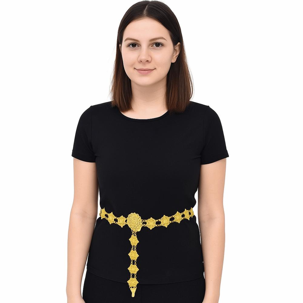 Bell Hollow Out Flower Necklace Jewelry Dance Dress Belt Chains Thai Belly Waist Chains  Gift