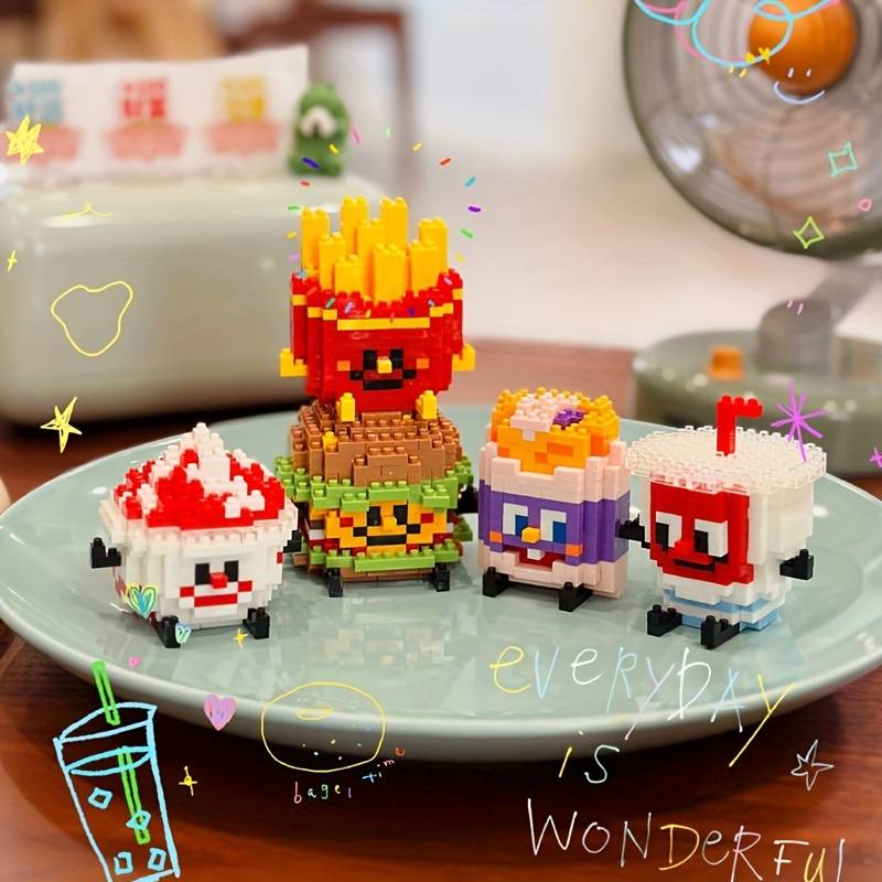 Non-Toxic 12 Set/Lot Diy Bricks Blocks Food Drink Cake Series Puzzle Building Block Children'S Toys With Show Box Chrismas Gifts For Kids