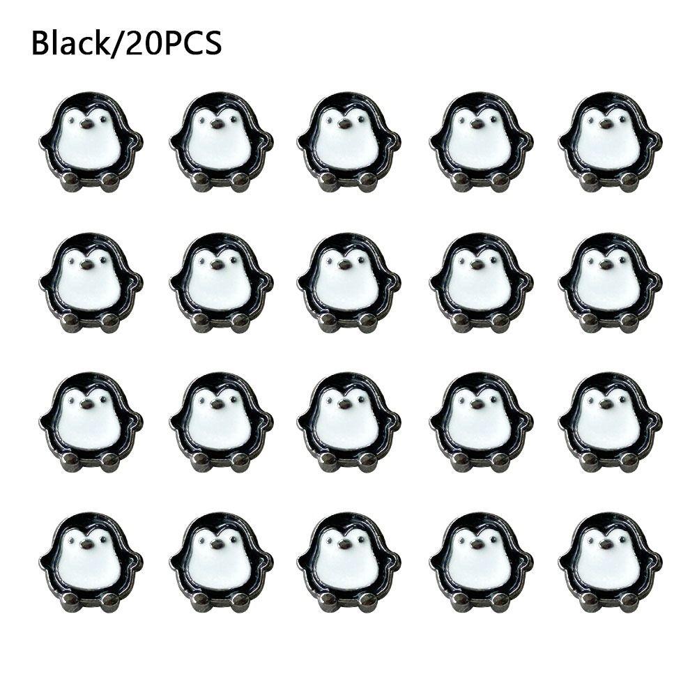 20pcs DIY Doll Penguin Buttons Mini Doll Shoes Buckles Coat Buckles  1/6 Doll Clothes Accessories