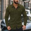 Mens Casual Slim Fit Vintage Solid Color Turn Down Collar Spring Autumn Jacket