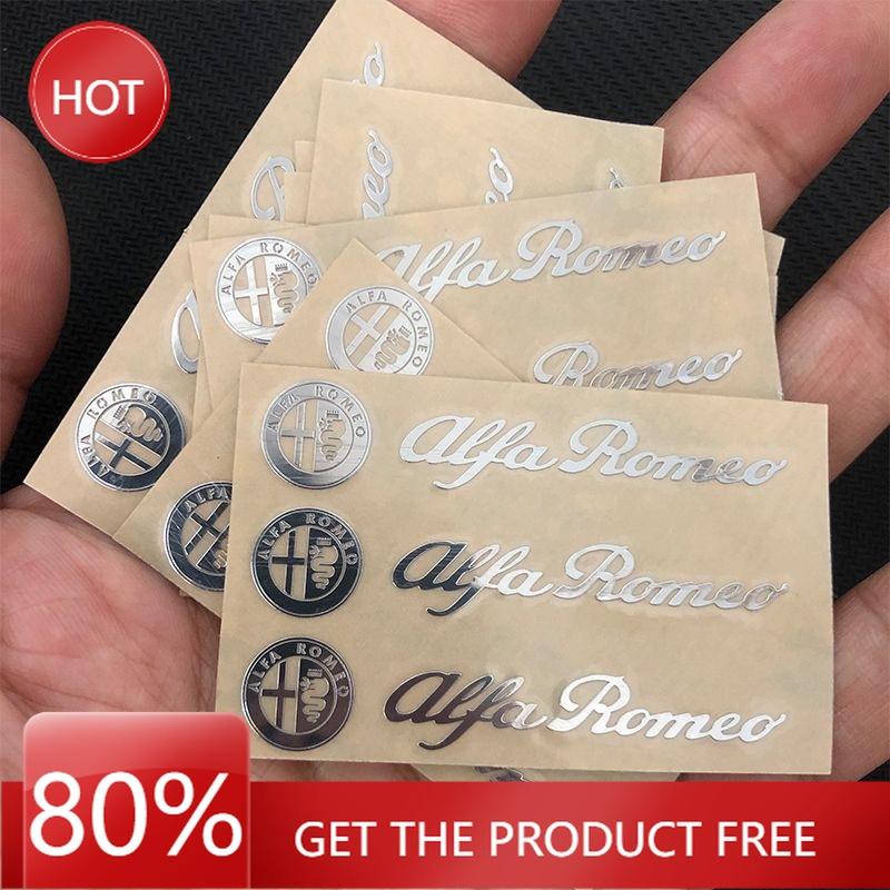 Hub Caps 8pcs 3D Metal Emblem Sticker Car Interior Decoration Styling Decals For Alfa Romeo Sportiva 156 Stelvio Giulia Giuliett TUVXY1