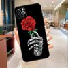 Чехол-накладка для iPhone 17 Air 16 14 13 11 15 Pro Max mini 15 16 Plus 16e, готический, с изображением скелетной руки и розы, защитный