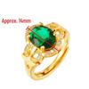 Женское кольцо из латуни с покрытием из 18-каратного золота с имитацией турмалина и кристаллами циркона