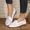 Fashion 2025 New Women Flat Loafers Soft Leather Round Toe Flat Sneakers Women Summer Lady Hollow Out Women Shoes Zapatos De Mujer