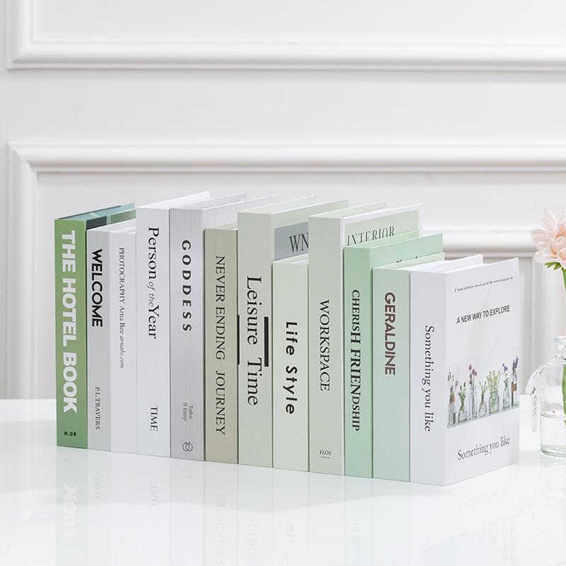 Зеленый декоративный фальшивый книга для гостиной, ТВ-тумбы, витрины