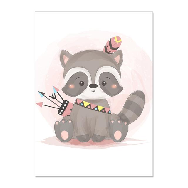 Мультфильм Милые Животные Детская Настенная Живопись Холст Картины Плакаты И Принты Настенные Картины Детская Комната Декор Без Рамки