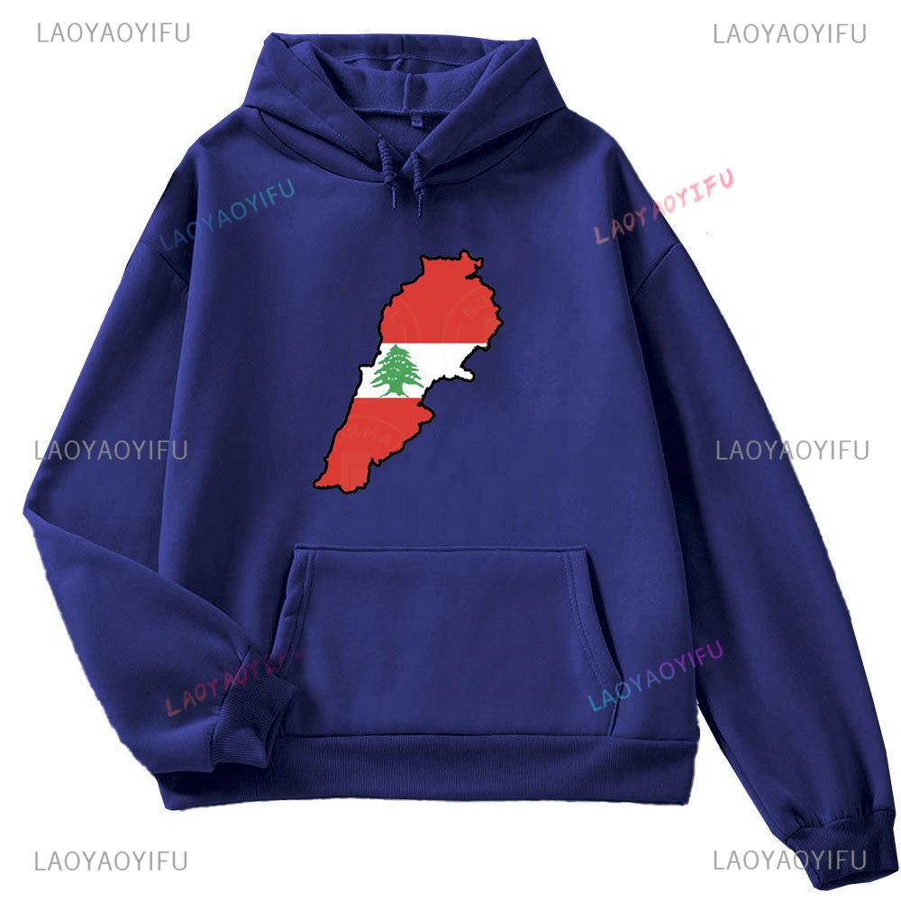 Это Не Моя ДНК Флаг Ливана Карта Мужская Толстовка с Длинным Рукавом Осень/Зима 2024 Графический Принт Карты Ливана Осенняя Толстовка
