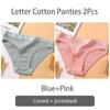 FINETOO New M-2XL Women Underpants Custom Letter Panties Breathable Cotton Underwear Ladies Briefs Casual Panty Female Lingerie